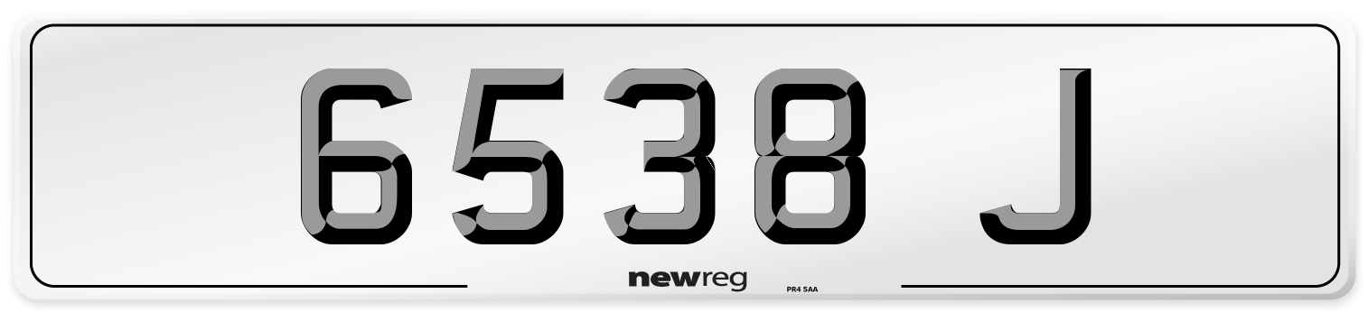 6538 J Number Plate from New Reg